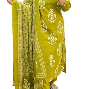 Rangnavi Women's Floral Printed Stright Kurta with Pant & Dupatta Set | Kurta set