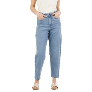 INKD Women's Stretchable Barrel Fit Jeans - High-Rise | Lightweight | Classic 5 Pocket Styling