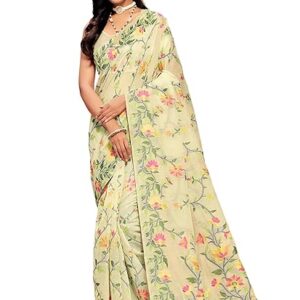 EthnicJunction Women's Pure Cotton Woven Saree With Blouse Piece